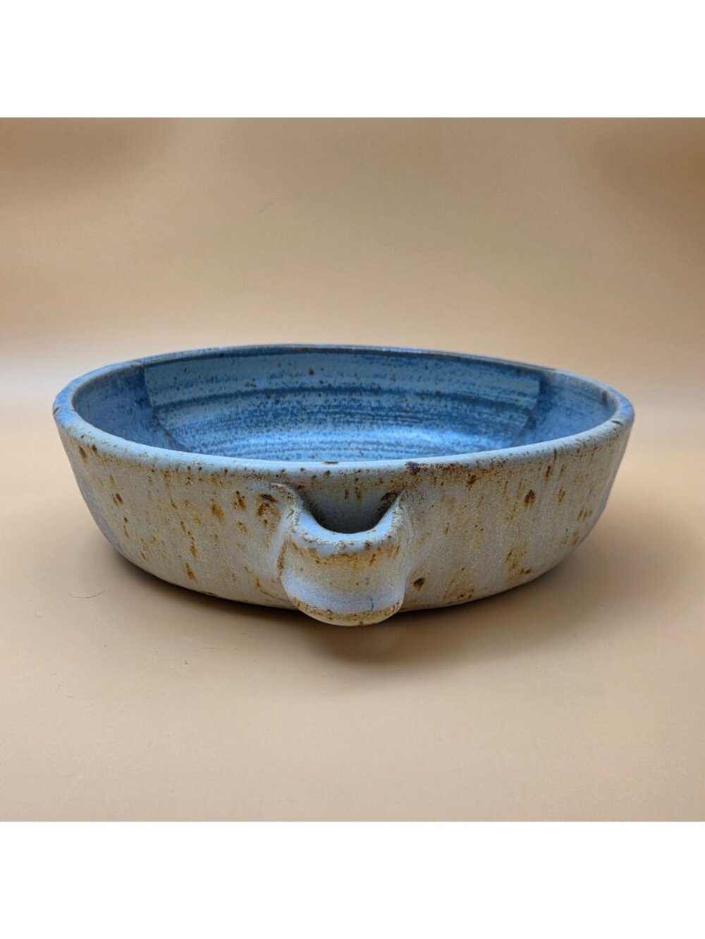 Studio Art Pottery Handled Bowl Two Tone Blue White Stoneware R Shanks 2011 - Picture 5 of 9